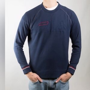 Fila Men’s Blue Navy Crewneck Classic Sweater XL Y2K Streetwear Casual Pullover